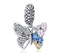 QIKAOLA Charm Anhänger für Frauen 925 Sterling Silber für Armband Charms Beads geeignet für Pandora Armband und Halskette, kompatibel mit europäischen Armbänder für Mädchen