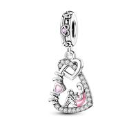 QIKAOLA Charm Anhänger für Frauen 925 Sterling Silber für Armband Charms Beads geeignet für Pandora Armband und Halskette, kompatibel mit europäischen Armbänder für Mädchen