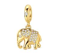 QIKAOLA Gold anhänger für Pandora-Armbänder S925 Sterlingsilber Hund/Löwe/Tiere Anhänger für Frauen