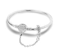 QIKAOLA S925 Silber Pandora Armbänder für Frauen Snake Chain Armbänder passt für Pandora Charms