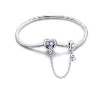 QIKAOLA S925 Silber Pandora Armbänder für Frauen Snake Chain Armbänder passt für Pandora Charms