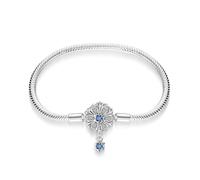 QIKAOLA S925 Silber Pandora Armbänder für Frauen Snake Chain Armbänder passt für Pandora Charms
