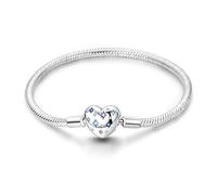 QIKAOLA S925 Silber Pandora Armbänder für Frauen Snake Chain Armbänder passt für Pandora Charms