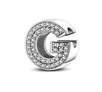 QIKAOLA S925 Sterling Silber A-Z Buchstaben Charms für Pandora Armbänder 26 Alphabet Charms für Frauen Schmuck Geschenk