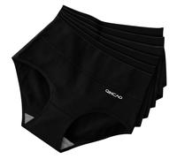 QINCAO Unterhosen Damen, Hohe Taille 6er Pack aus Baumwolle,Atmungsaktiv