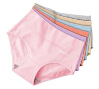QINCAO Unterhosen Damen, Hohe Taille 6er Pack aus Baumwolle,Atmungsaktiv