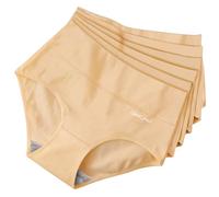 QINCAO Unterhosen Damen, Hohe Taille 6er Pack aus Baumwolle,Atmungsaktiv