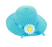 QingHUImao Strohhut Mädchen Sonnenhut Sommer UV Schutz 50 Sonnenhut Mädchen Beach Sun Hat Baby Kleinkind Strohhut Atmungsaktiv Kinder Strohhut Blumendekoration Stroh Sommerhut für Outdoor-Aktivitäten