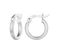 Qings 11mm Klein Creolen Ohrringe Silber 925 für Damen Minimalistische Leicht Dünne Runde Hoops Huggies Ohrringe für Frauen Mädchen