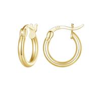 Qings 11mm Klein Vergoldet Creolen Ohrringe Silber 925 für Damen Minimalistische Leicht Dünne Runde Hoops Huggies Ohrringe für Frauen Mädchen