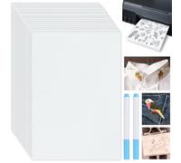 QINLECTRI Pack of 16 Stickvlies Wasserlöslich Selbstklebend, A5 Stickvorlagen Wasserlöslich mit 2 Stift, Wasserlösliches Stickvlies für Drucken und Handnäh- Stickvliese DIY Sticken