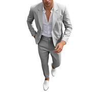 QinMMSPORTS Herren Leinenanzug 13 Teilig Slim Fit Sommer Anzug Beige Strand Hochzeit Party Blazer Hose Set Herren Outfit