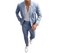 QinMMSPORTS Herren Leinenanzug 4 Teilig Slim Fit Sommer Anzug Beige Strand Hochzeit Party Blazer Hose Set Herren Outfit