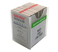 QINPAI 100 Stück 15 x 1# HAX1 Flachschaft Nähnadeln Kompatibel mit/Ersatz für Janome Marke Brother Marke Singer Marke Viking Marke Nadelgröße 14/90