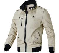 Qinvern Herren Einfache einfarbige Spleißjacke Bequeme Lässige Alltags-Vielseitige Stehkragen-Langarm-Jacke 3XL