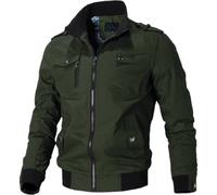 Qinvern Herren Einfache einfarbige Spleißjacke Bequeme Lässige Alltags-Vielseitige Stehkragen-Langarm-Jacke XL