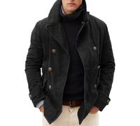 Qinvern Herren Einfache Einfarbige Zweireiher Jacke Lose Bequeme Lässige Vielseitige europäische und amerikanische Langarmjacke S