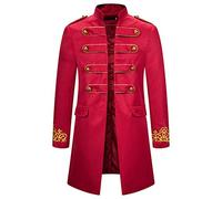 QIUhhpuy Herren Jacke Gothic Gehrock Uniform Cosplay Steampunk Mantel Vintage Steampunk Frack Jacke Smocking Stehkragen Anzug Abendkleid Uniform Gestickter Knopf Mäntel Cosplay Kostüm