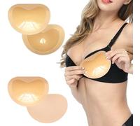 QIUMING 2 Paar Push up Pads doppelseitig klebende BH Pads Einsätze Abnehmbare Push Up Pads BH Pads Selbstklebende Einlagen Brust Push Up Brustvergrößerer für Badeanzug und Bikini (Pfirsichherz)