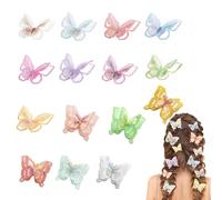 QIUMING Aufbügeln Schmetterling Doppellagige Spitzenstoff Patches Schmetterlinge 3D Schmetterling Patches zum Aufnähen Schmetterling Nähen Aufnäher für DIY Kleidung Tasche (Farbmischung)