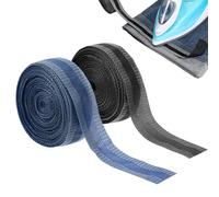 Qiuruoo 2 Stück 10m*25mm Saumband Zum Aufbügeln，Nahtband Zum Aufbügeln，Zum Bügeln von Textilien wie Hosen und Gardinen, Gardinen Kürzen Ohne Nähen,Hose Kürzen Ohne Nähen(Schwarz + Blau)