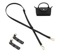 QIUTIMIY Damen Tasche Schultergurt für Longchamp,Leder Riemen Taschengurt für Mini Bag(Schwarz，Gold)