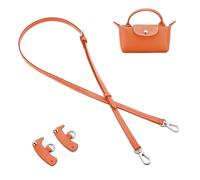 QIUTIMIY Leder-Handtaschengurt, Ersatz-Schultertaschengurte für Longchamp-Geldbörsen, Verstellbarer Crossbody-Schultergurt(Orange,Silber)