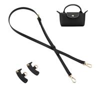 QIUTIMIY Leder-Handtaschengurt, Ersatz-Schultertaschengurte für Longchamp-Geldbörsen, Verstellbarer Crossbody-Schultergurt(Schwarz)
