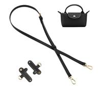 QIUTIMIY Leder-Handtaschengurt, Ersatz-Schultertaschengurte für Longchamp-Geldbörsen, Verstellbarer Crossbody-Schultergurt(Schwarz，Zubehör)