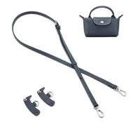 QIUTIMIY Leder-Handtaschengurt, Ersatz-Schultertaschengurte für Longchamp-Geldbörsen, Verstellbarer Crossbody-Schultergurt(Grau Silberne Schnalle)