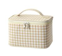 QIXCOZTI Tragbare Reise-Kulturbeutel, für Damen und Herren, wasserdicht, kariert, Kosmetiktasche, Badezimmer-Aufbewahrungstasche, Aufbewahrungstasche für Pinsel, Shampoo, Toilettenartikel, Zubehör,