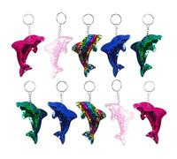 QJFHURB 10 Stück Delfin Schlüsselanhänger Pailletten Schlüsselanhänger Delfin Anhänger, für Kinder Party Geburtstag, Delfin Deko