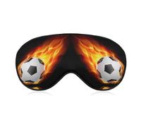 Qjjinxior Glatte Stoff-Augenmaske, Fußball-Feuer-Schlafmaske, Schlafmaske mit verstellbarem Kopfband für Männer, Frauen