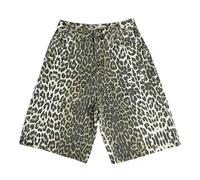 QJK Baggy Y2k Jeans-Shorts, Leopardenmuster, Oversize-Jorts, Vintage, gerades Bein, Leopard, XL