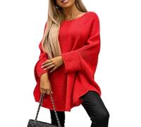 QKCQQTS Eleganter Strick-Cape für Damen, locker, lässiger Poncho-Pullover, modischer Strickschal