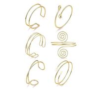 QKEPCY 6 Stücke Oberarm Armbänder für Damen Einstellbare Vintage Oberarmmanschette Minimalistischen Boho Punk Griechische Armband Swirl Arm Armreif Set Verstellbaren