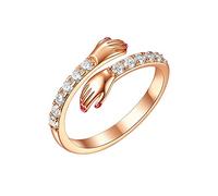 QKEPCY 925 Sterling Silber Umarmungsring Verstellbarer Paar Umarmungsring Kristall Ring Romantischer Love Hugging Hands Ring Silber Geben Sie Mir Eine Umarmung Hand Offene Ring (Roségold)