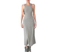 QKEPCY Ärmelloses Kleid Damen Sommerkleid Racerback Bodycon Maxikleid Elegant Stretch Kleider Cocktailkleid Knielang Partykleid Abendkleid Casual Baumwolle Summer Dress