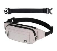 QKEPCY Bauchtasche Wasserdicht Hüfttasche für Herren Damen Klein Gürteltasche Klein Waist Nylon Fanny Pack mit Verlängerungsgurt für Reise Wandern Hundetraining Outdoor(Grau)