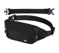QKEPCY Bauchtasche Wasserdicht Hüfttasche für Herren Damen Klein Gürteltasche Klein Waist Nylon Fanny Pack mit Verlängerungsgurt für Reise Wandern Hundetraining Outdoor(Schwarz)