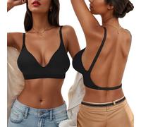 QKEPCY BH Damen mit niedrigem Rücken für Frauen Push Up Seamless BH Ohne Bügel Rückenfrei BH Bralette mit V-Ausschnit Multiway-Träger Invisible Unterwäsche mit Abnehmbaren Trägern