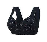 QKEPCY BH Damen Ohne Bügel Damen Große Größen Komfort Vollschalen Ohne Bügel Starker Halt Ultraweicher Vorderverschluss Baumwolle BH Breitschultriger Tank-BH für Madame