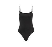 QKEPCY Damen Body Ärmellos mit Glitzerketten Träger Bodysuits Elegant Shapewear Unterziehbody Stringbody Shaper Tanga Bodysuit Glanz Träger Tops Nahtlos Figurbetont Unterziehshirt