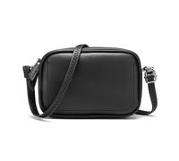 QKEPCY Damen Handy Umhängetasche Echtes Leder Crossbody Bag Damen Handytasche zum Umhängen Umhängetasche Damen Klein Moderne Taschen (Schwarz)