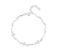 QKEPCY Herzform Armband Damen 925 Sterling Silber Zirkonia Verstellbar Elegantes Armband Für Frauen Romantisches Schmuckstück