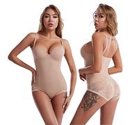 QKEPCY Shapewear Damen Body Stark Formend Shaping Bodysuit Bauchweg Mieder Taillenformer Formbody Rutschfest Atmungsaktiv Figurformend Nahtlos Komfort Bodyshaper