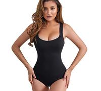 QKEPCY Shapewear Damen Body Stark Formend Shaping Bodysuit Bauchweg Taillenformer Mieder Formbody Seamless Bodysuit Rutschfest Atmungsaktiv Figurformend Shapewear