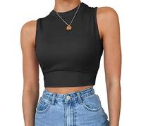 QKEPCY Tank Top Damen Crop Neckholder Tops Sommer Ärmellos Trägertop Basic Tops Elegant Shirt Sport Achselshirts Trägershirt Oberteile Weste Spaghettiträger Ribbed Ärmelloses