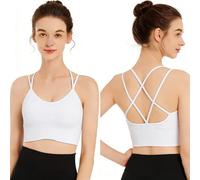 QKEPCY Tank Top Damen Sommer Kreuzträger Spaghettiträger Crop Top Ärmellos Sport Oberteile Basic Tops Trägertop Achselshirts Elastisch Trägershirt Neckholder Weste