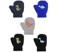 QKURT 5 Paar Babyhandschuhe,Winter gestrickte Fäustlinge für 2~5 Jahre alte Mädchen Mädchen Jungen Schule Spielen